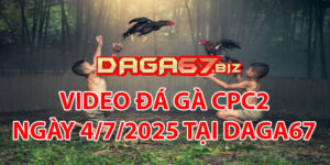 VIDEO ĐÁ GÀ CPC2 NGÀY 4/7/2025 TẠI DAGA67